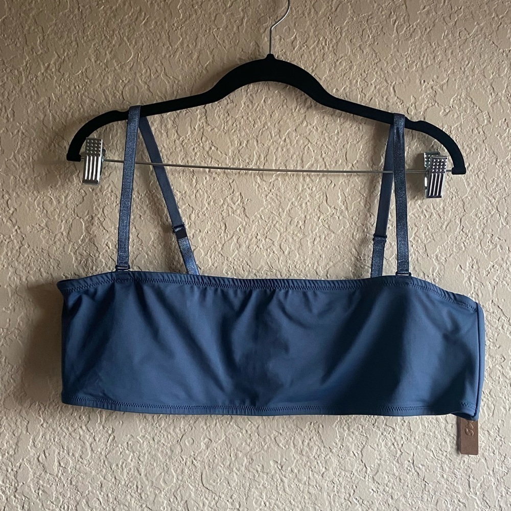 Skims Swim Micro Bandeau Bikini Top, Denim Wash, 3X - New - Picture 3 of 11